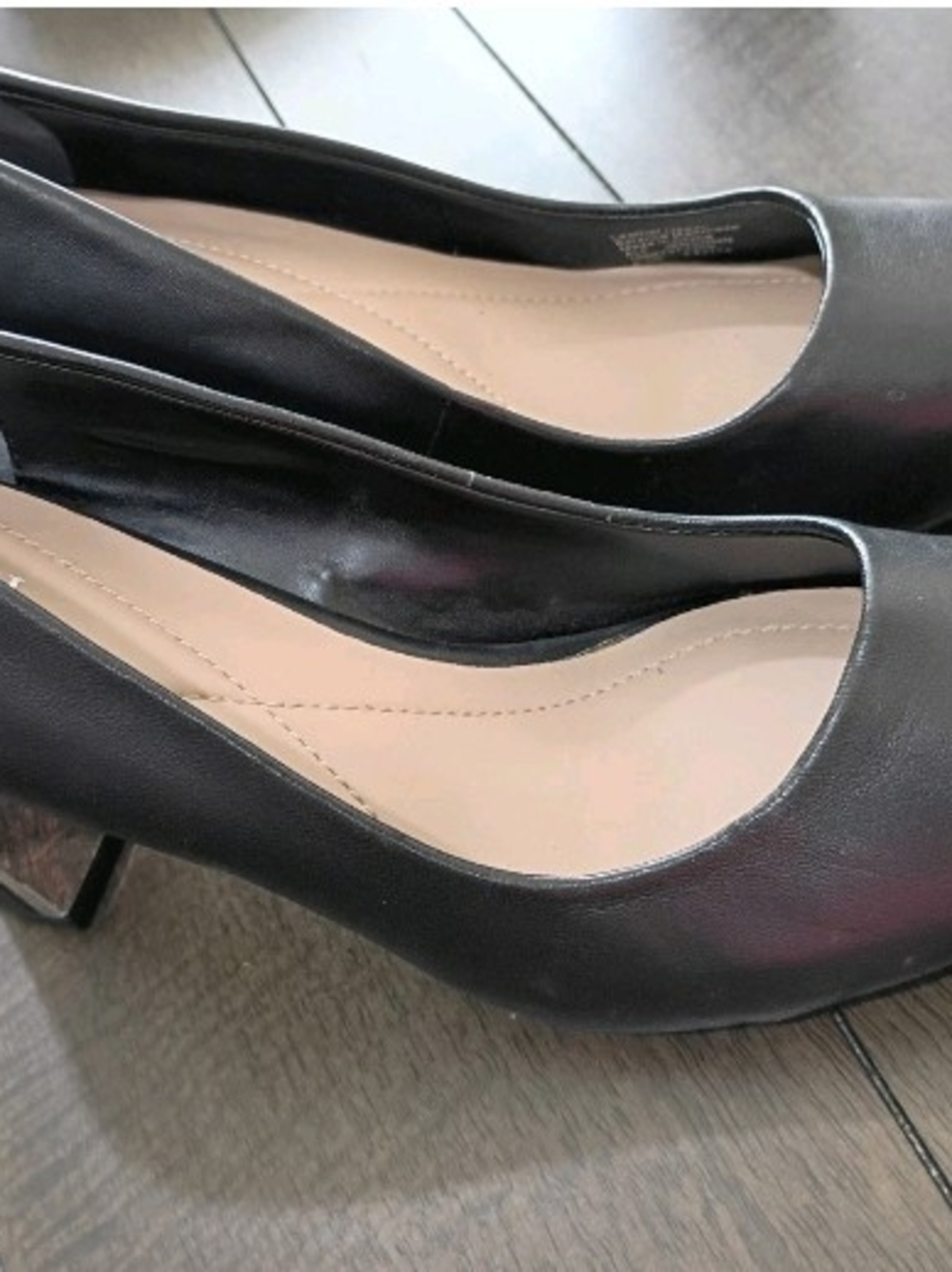 Alfani Black Leather Mid Heel Pump